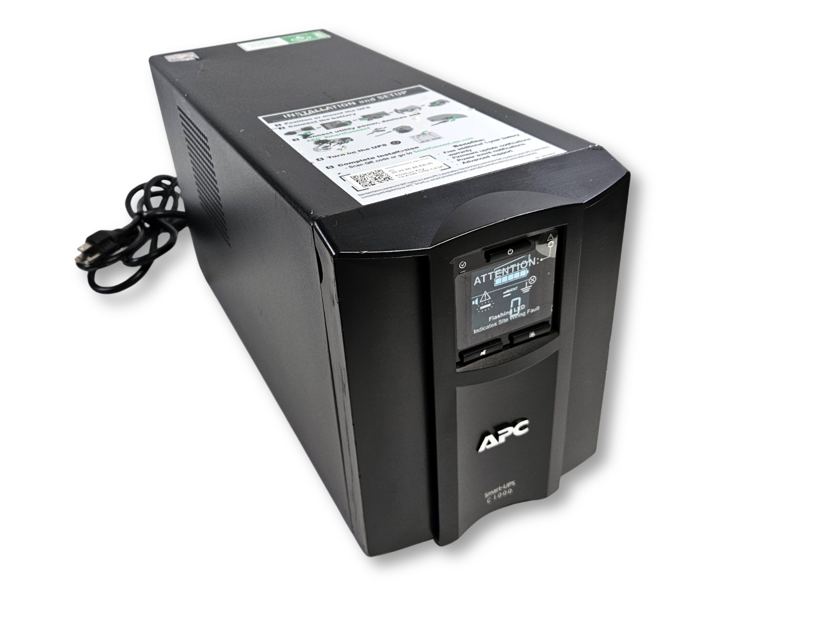 APC Smart-UPS C1000 SMC1000C 1000VA 600W Tower UPS w/ Good OEM Batteries