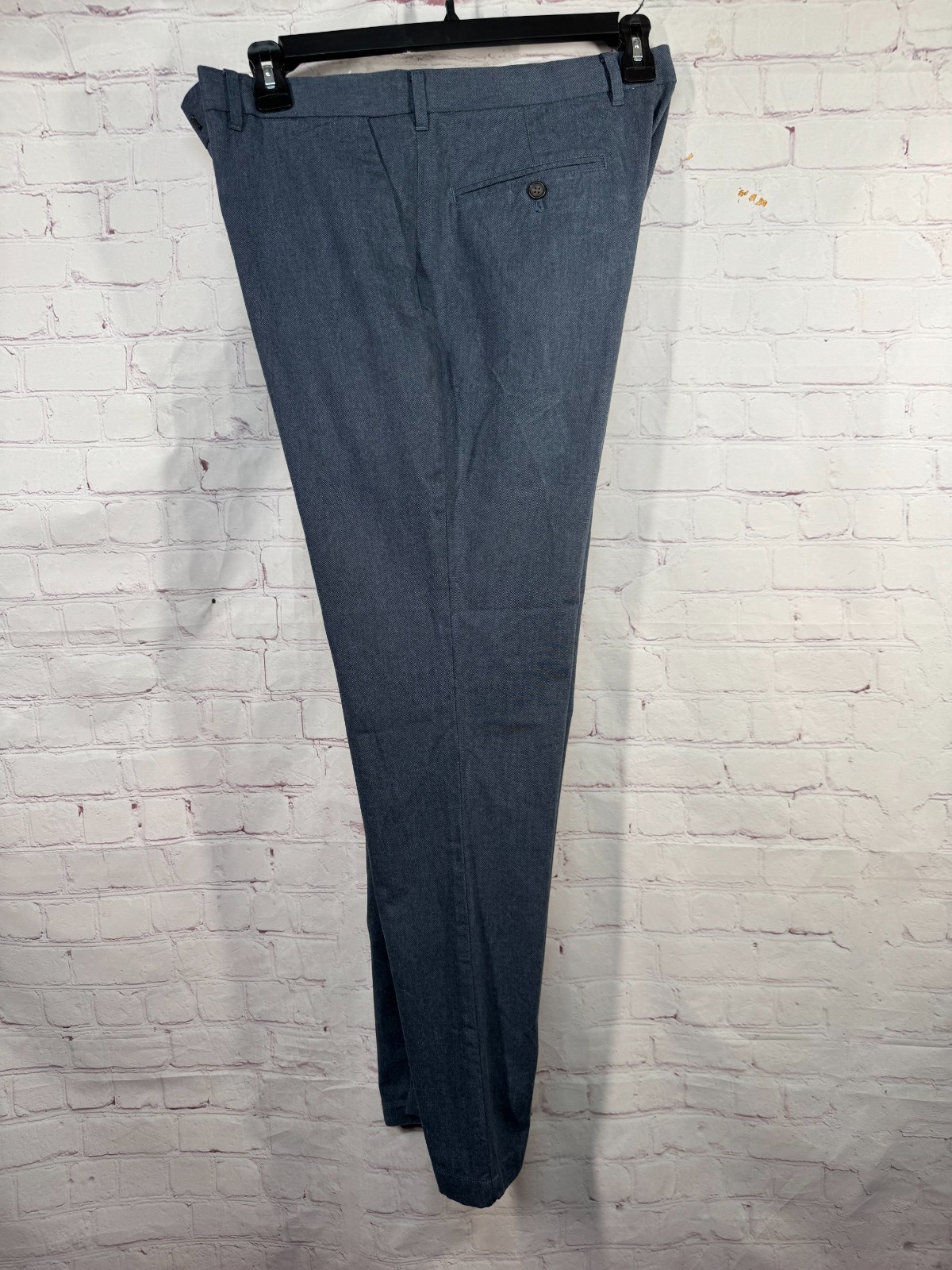 M&S MARKS & SPENCER Mens Blue ELASTIC WAIST Business Dress Pants Slacks 34x31