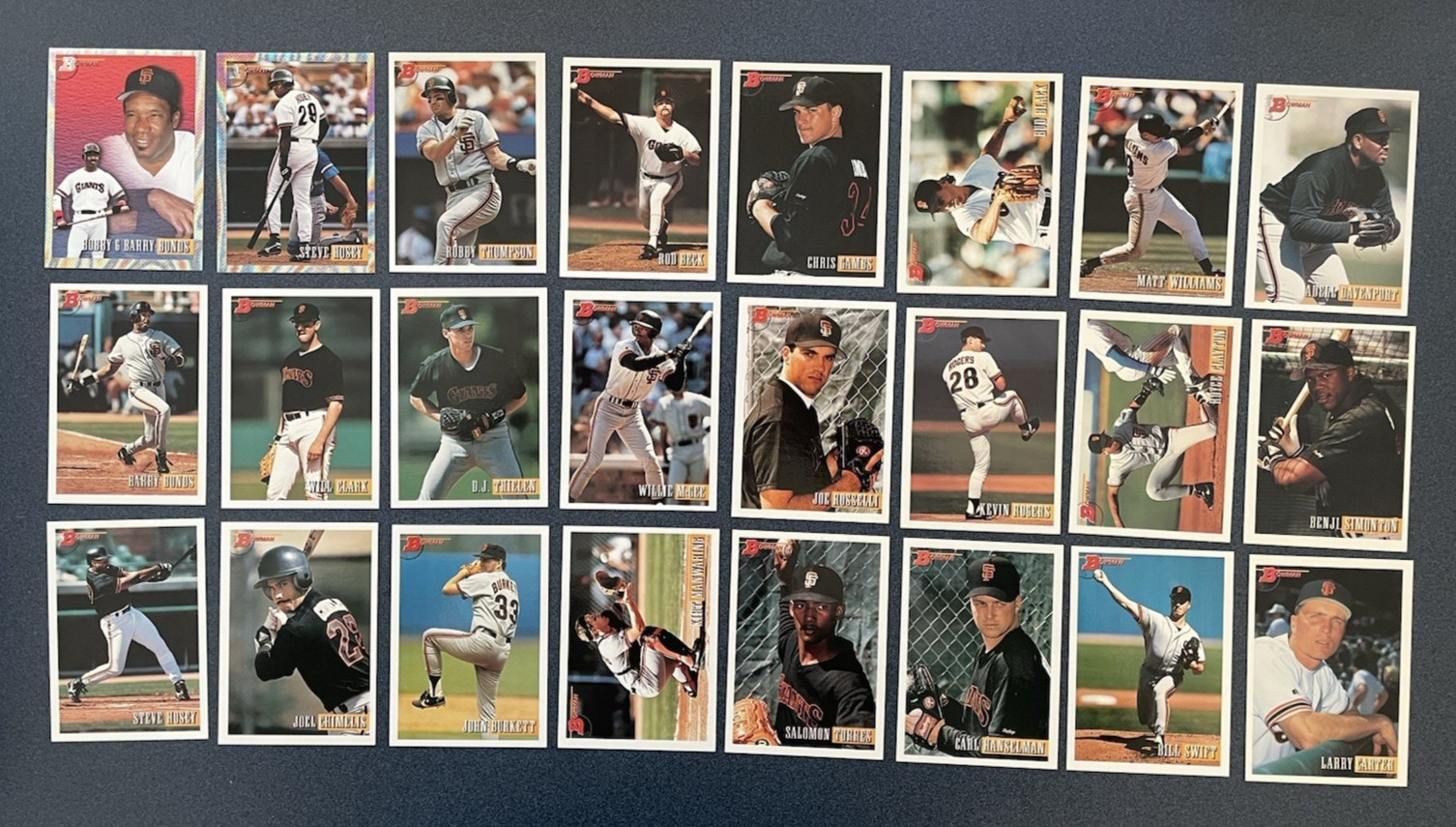 1993 Bowman San Francisco Giants Team Set - Bonds/Clark/Williams/Foil - 24 cards