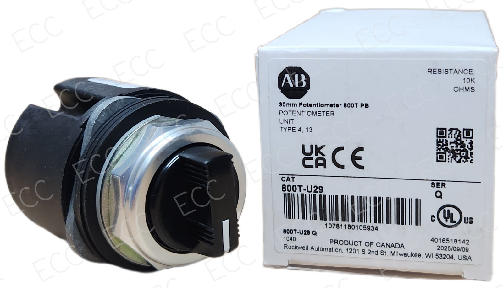 New Allen Bradley 800T-U29   Potentiometer 10k OHMS