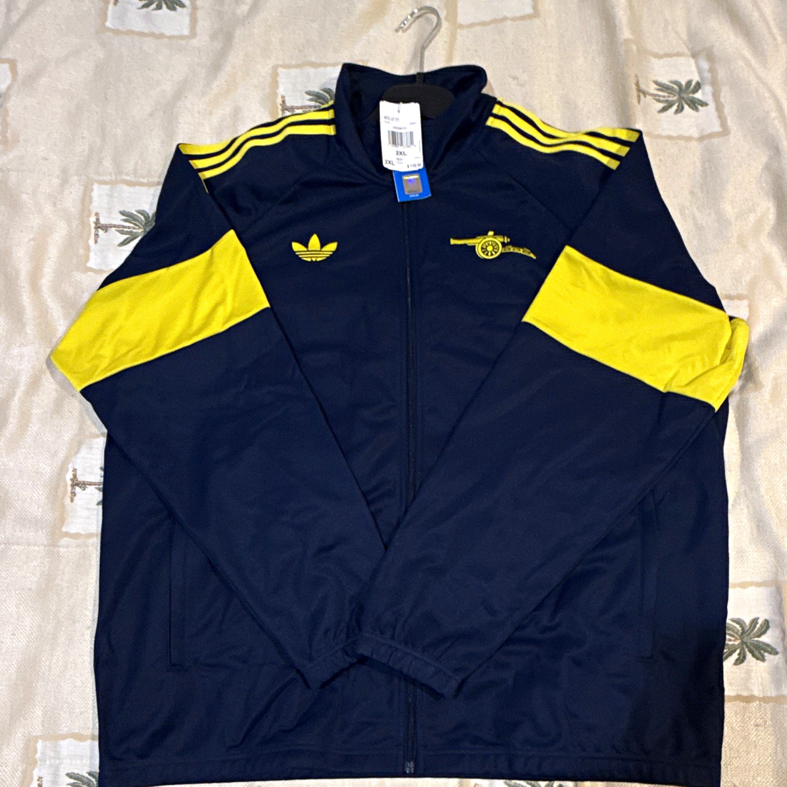 adidas Arsenal Soccer Track Jacket Navy/Yellow Mens Size 2XL Officially Licensed