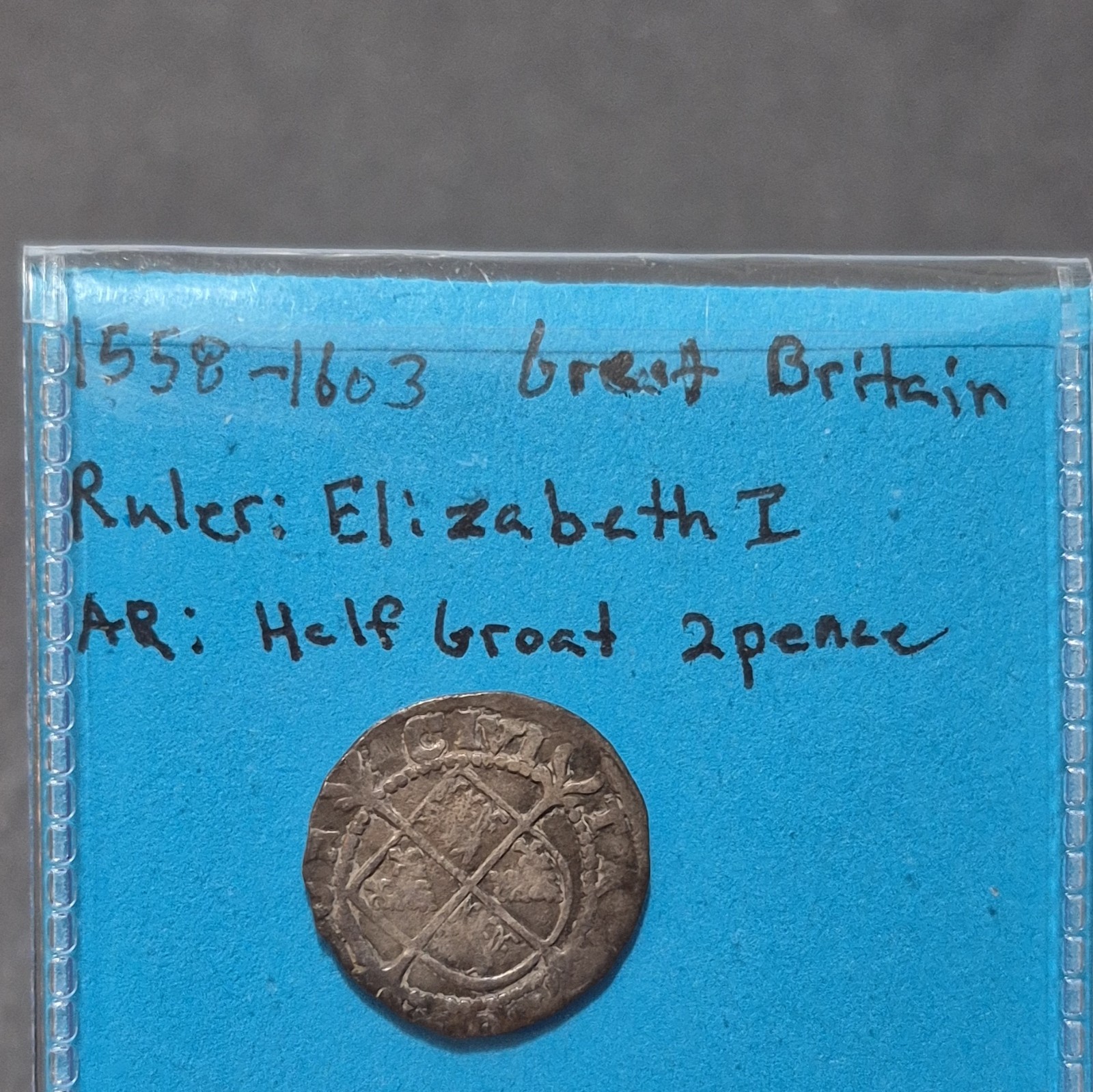1558-1603 England Half Groat 2 pence - Elizabeth I Good-Very Fine Silver 1558-1603 England Half Groat 2 pence - Elizabeth I Good-Very Fine Silver