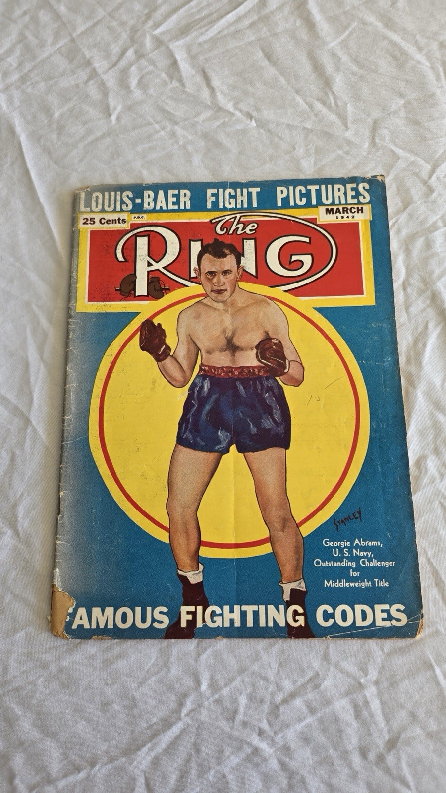 The Ring Magazine March 1942 Georgie Abrams Louis Baer Boxing Vintage
