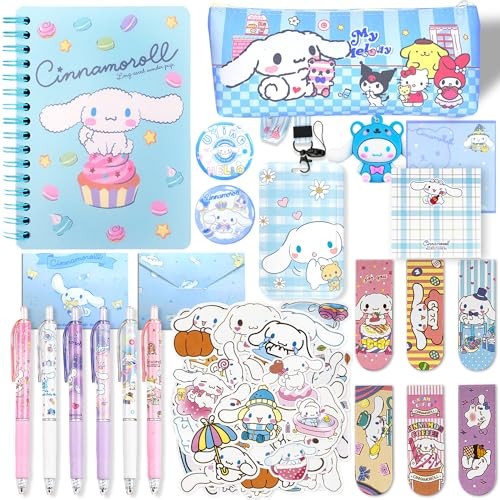 Cute School Supplies Set Journal Pencil Case Pen ID Badge Cinnamoroll girl Gift