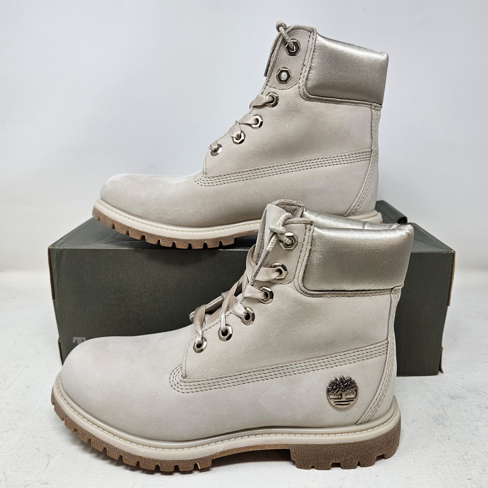 Wmns Timberland 6 Inch Premium Waterproof Boots / Light Taupe Nubuck / TB0A1URH