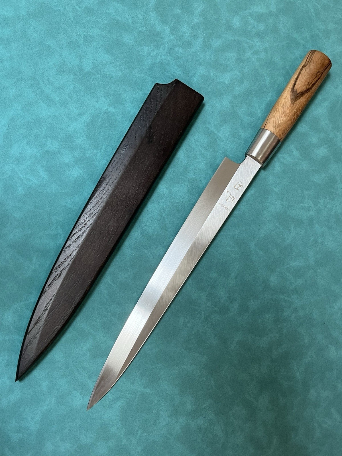 NAGIBA 270mm 10.5in Yanagiba Sashimi Sushi Knife Single Bevel Wood Handle Saya 