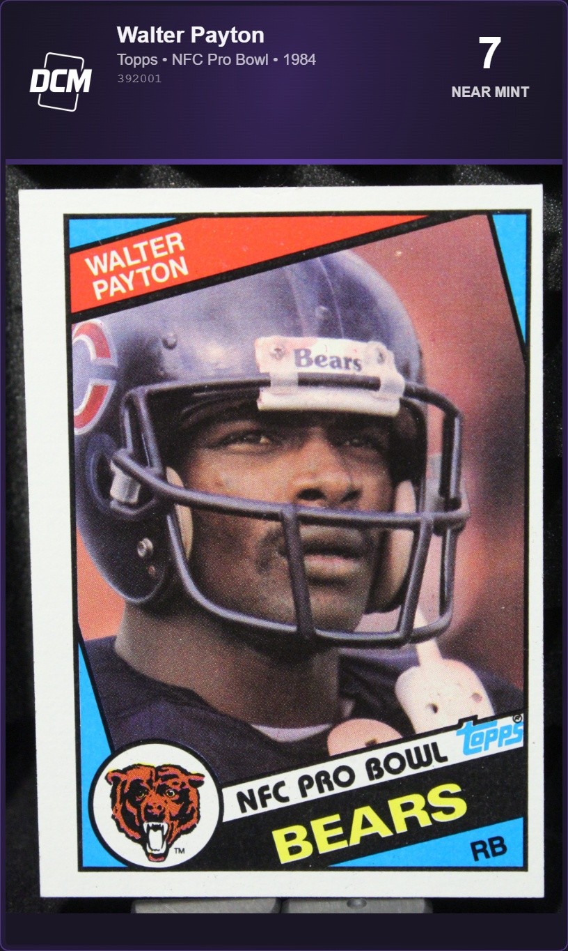 1984 Topps NFC Pro Bowl Walter Payton Chicago Bears DCM 7