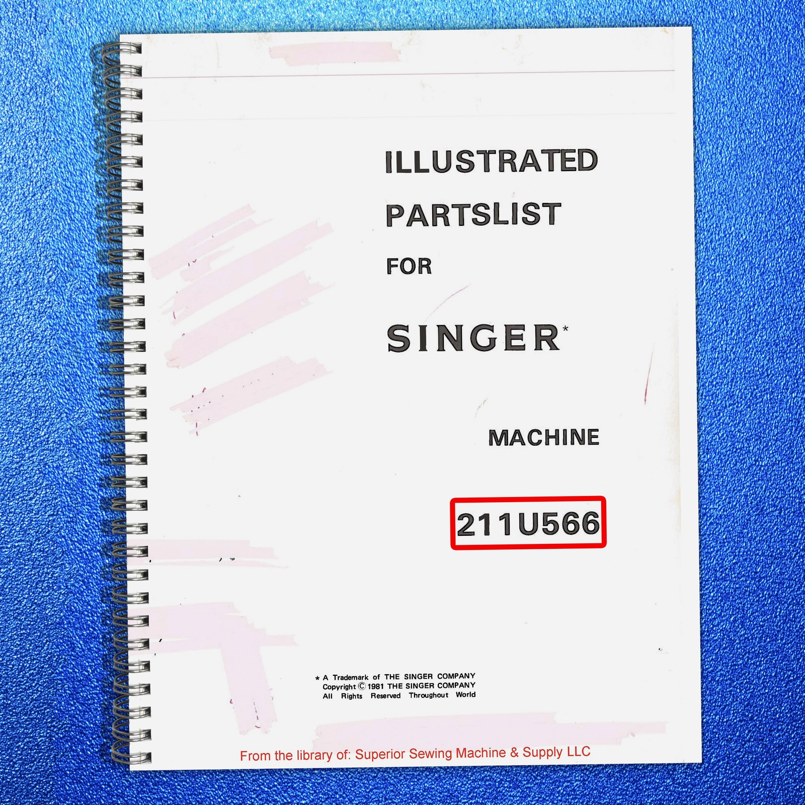 SINGER 211U566 211U157 211U165 211U166 Illustrated Parts List Manual 1981