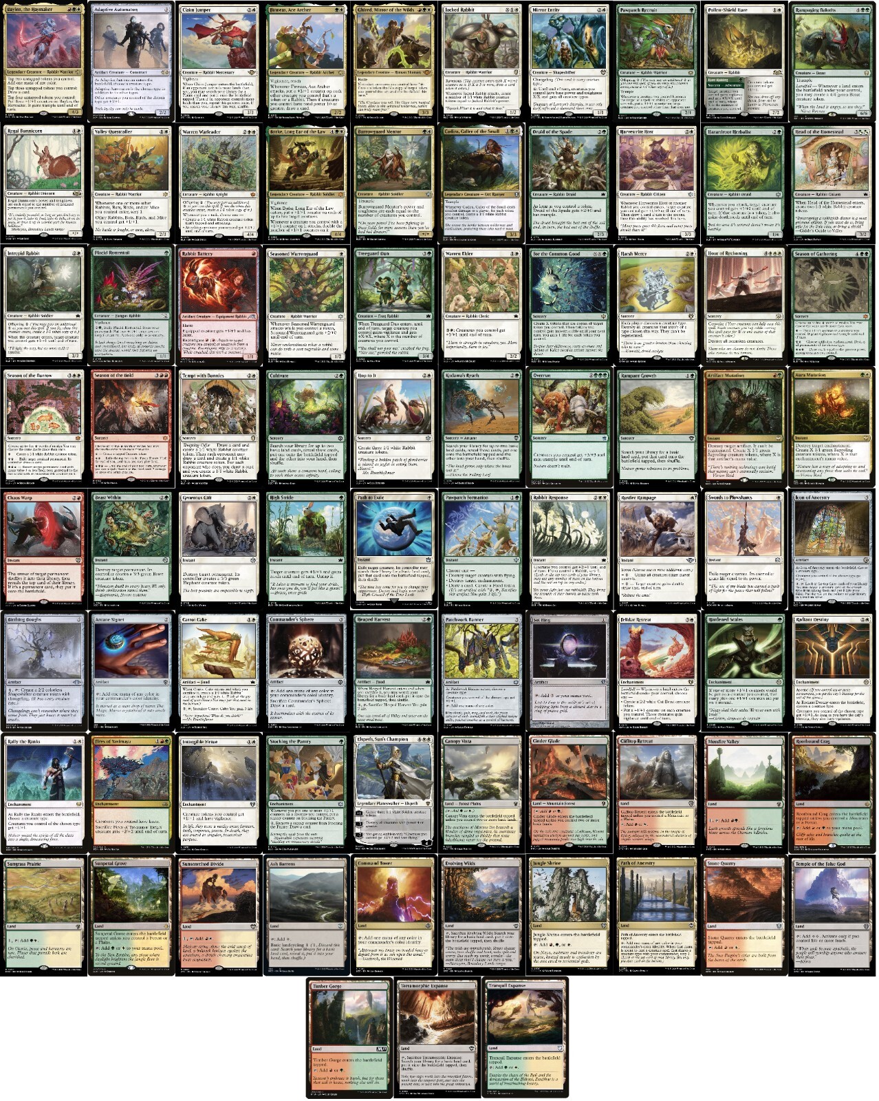 ELITE Commander Rabbit Deck - EDH - Naya - Baylen, the Haymaker -100 Card -MTG