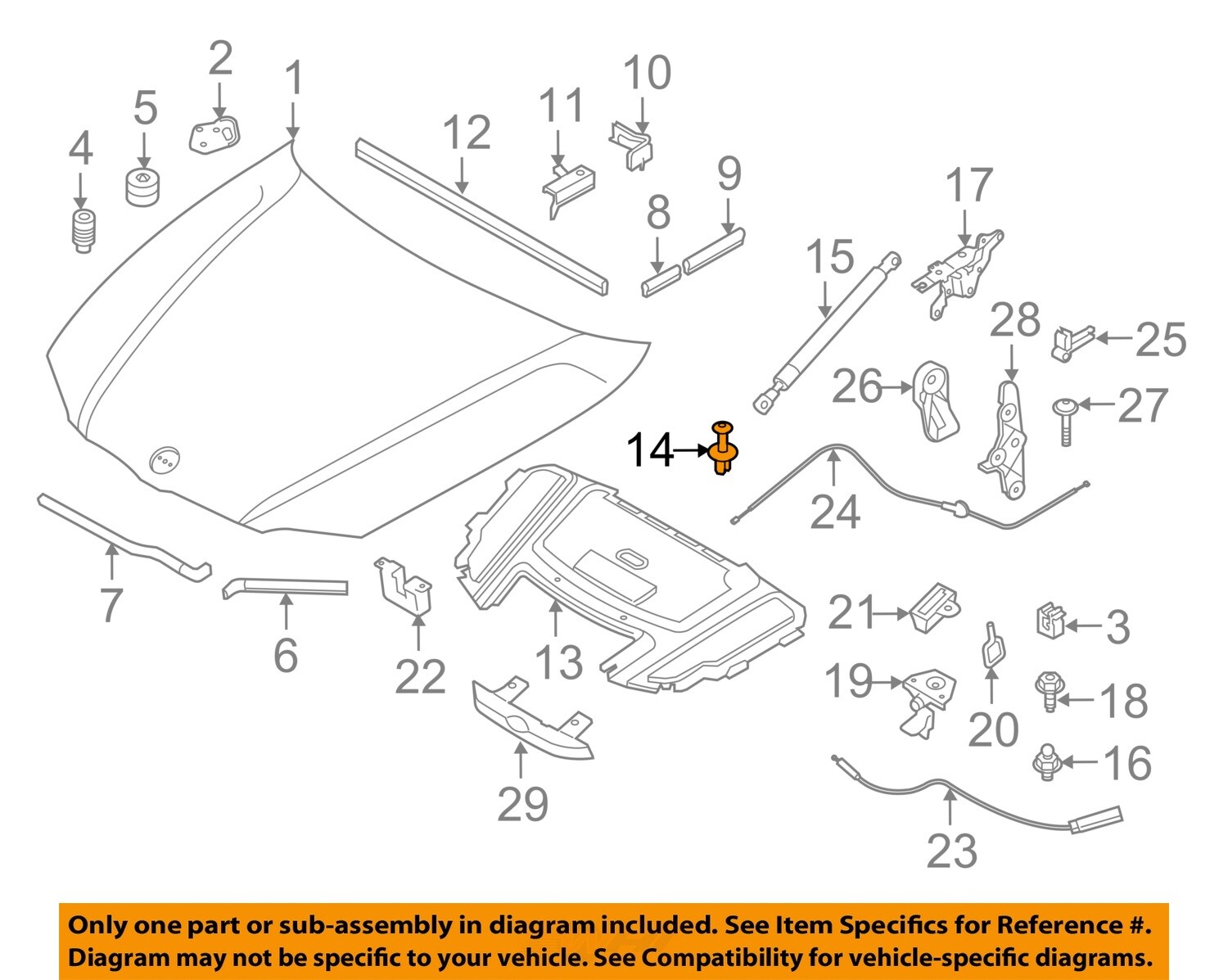 BMW OEM 00-13 X5 Hood-Insulator Rivet 51481915964