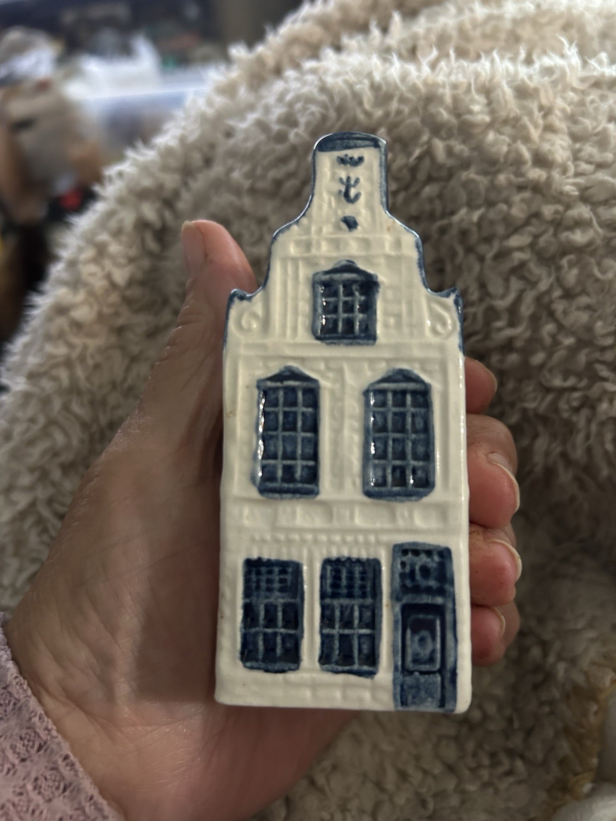 Vintage KLM BOLS Blue Delft House #24 Amsterdam EMPTY