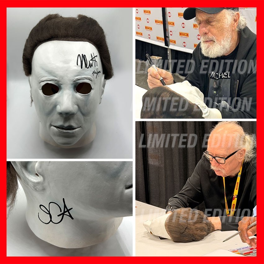 JOHN CARPENTER & NICK CASTLE Signed Michael Myers Halloween Mask - COA & PICTURE