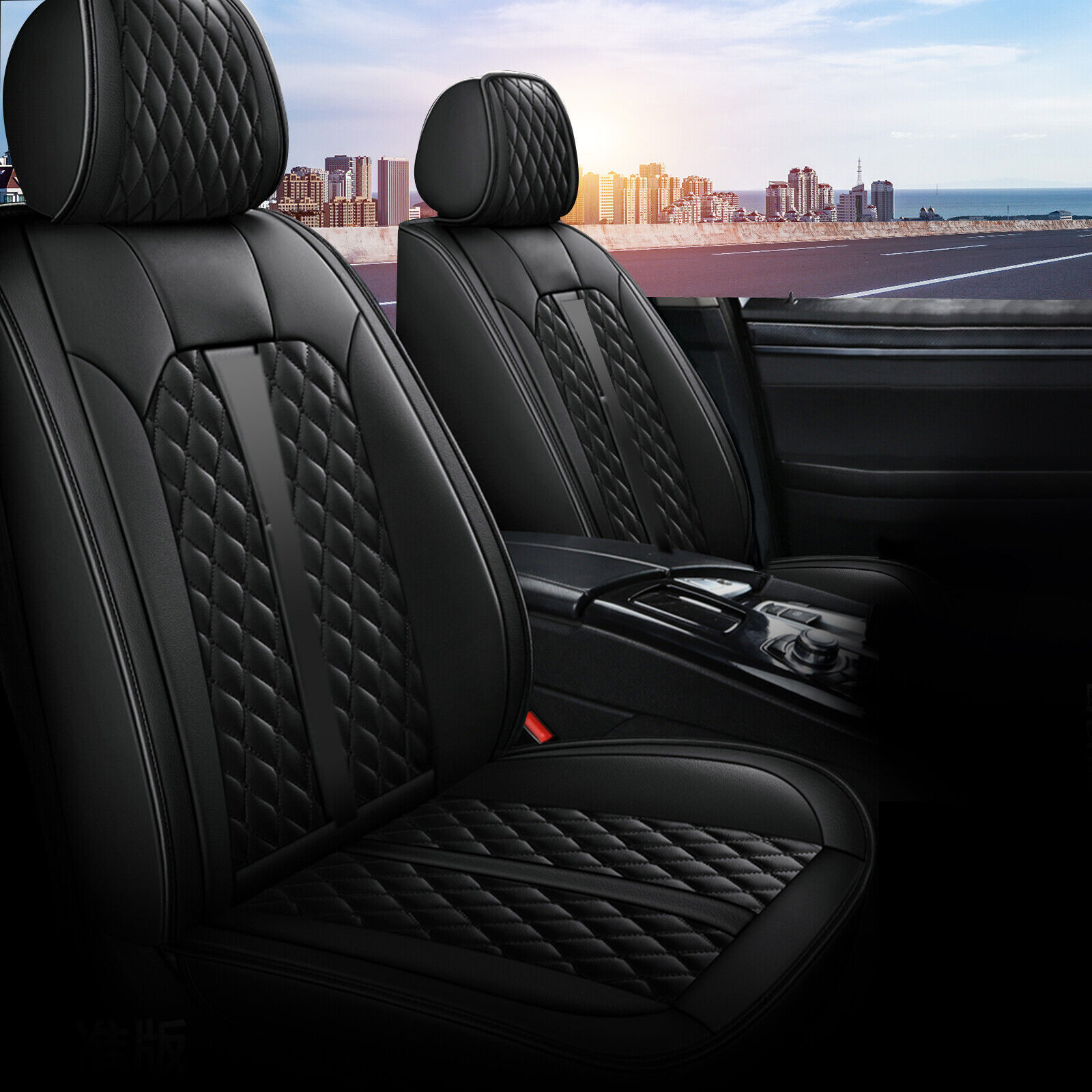 Car 5 Seat Covers Full-Surround Set For 2013-2015 Subaru XV Crosstrek PU Leather