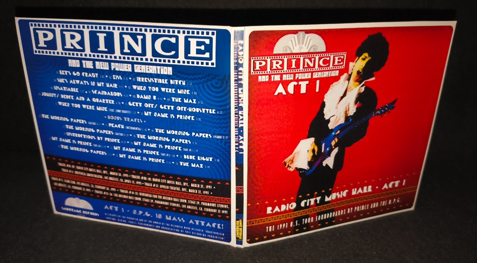 Prince Act One 1993 Tour Soundboards NEW Gate Fold CD Package NEW