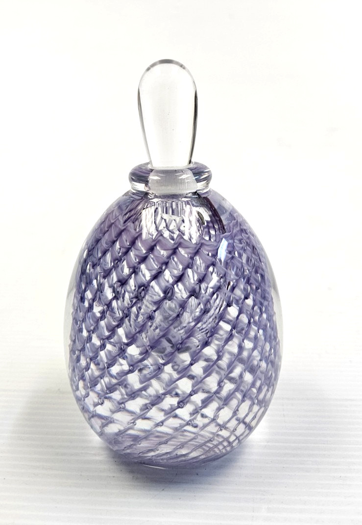 Venini Murano Monofiore Balloton-style Signed Lavender Perfume Bottle Art Glass