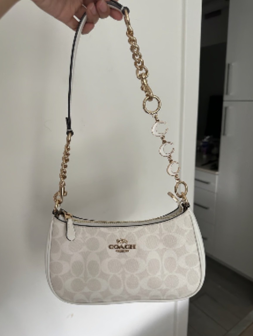 COACH Teri Shoulder Bag In Signature Glacier White/Gold, Only unpacked, not used COACH Teri Shoulder Bag In Signature Glacier White/Gold, Only unpacked, not used