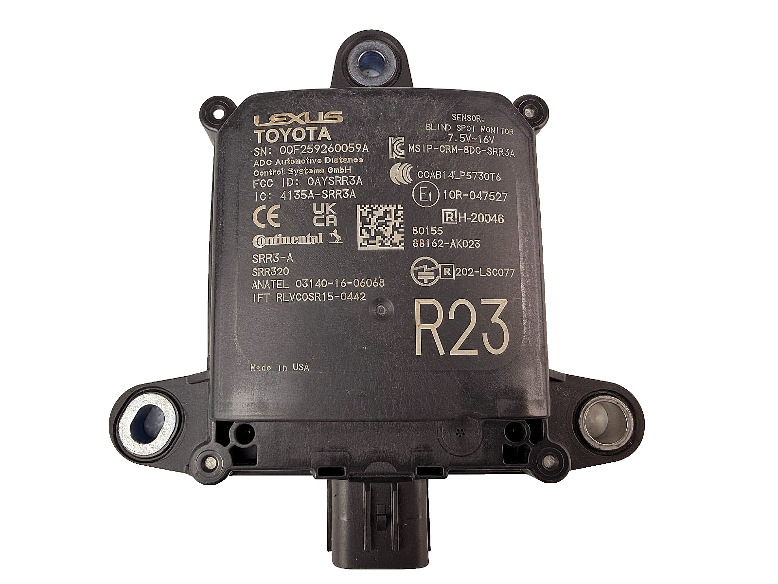 OEM 2024-2026 Toyota Tacoma Blind Spot Radar Sensor 88162-AK023 Continental OEM 2024-2026 Toyota Tacoma Blind Spot Radar Sensor 88162-AK023 Continental