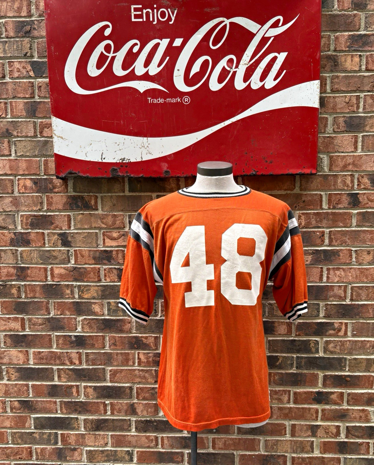 VTG 60s Champion Marietta (OH) High School Tigers Football Jersey #48 Game Worn