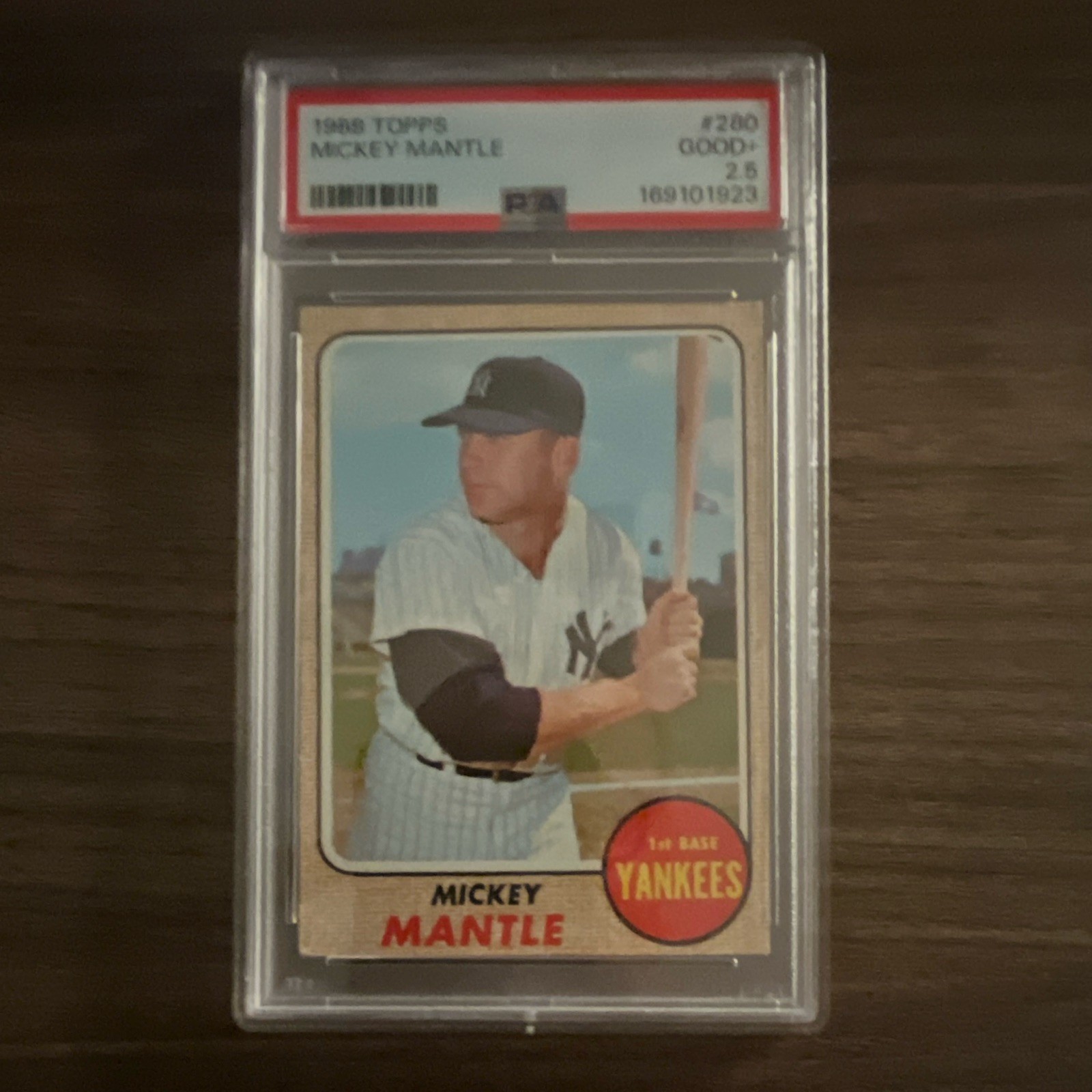 Topps 1968 - Mickey Mantle New York Yankees Baseball #280 Graded Card