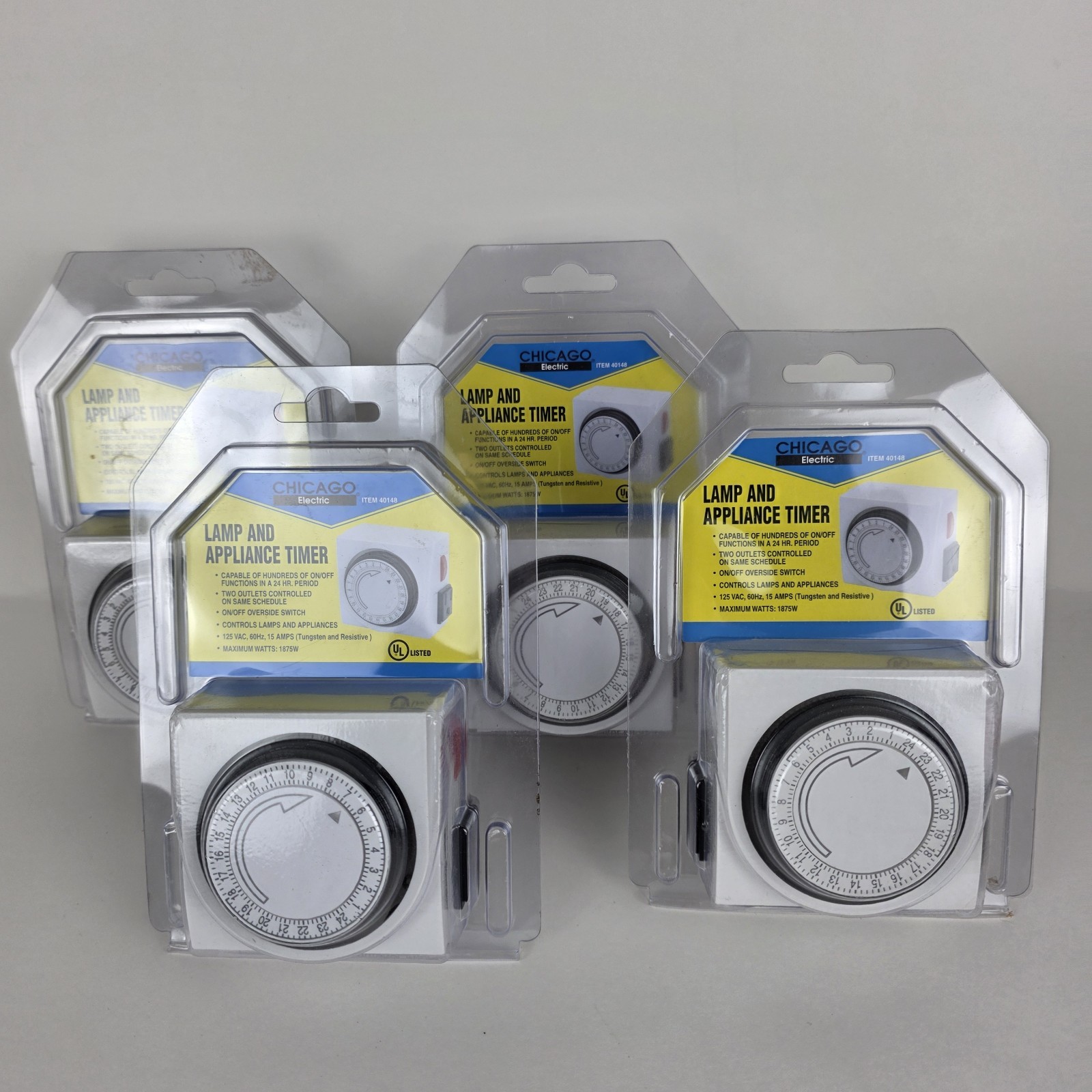 Qty. 4 Chicago Electric Lamp & Appliance Timers - NEW - #40148