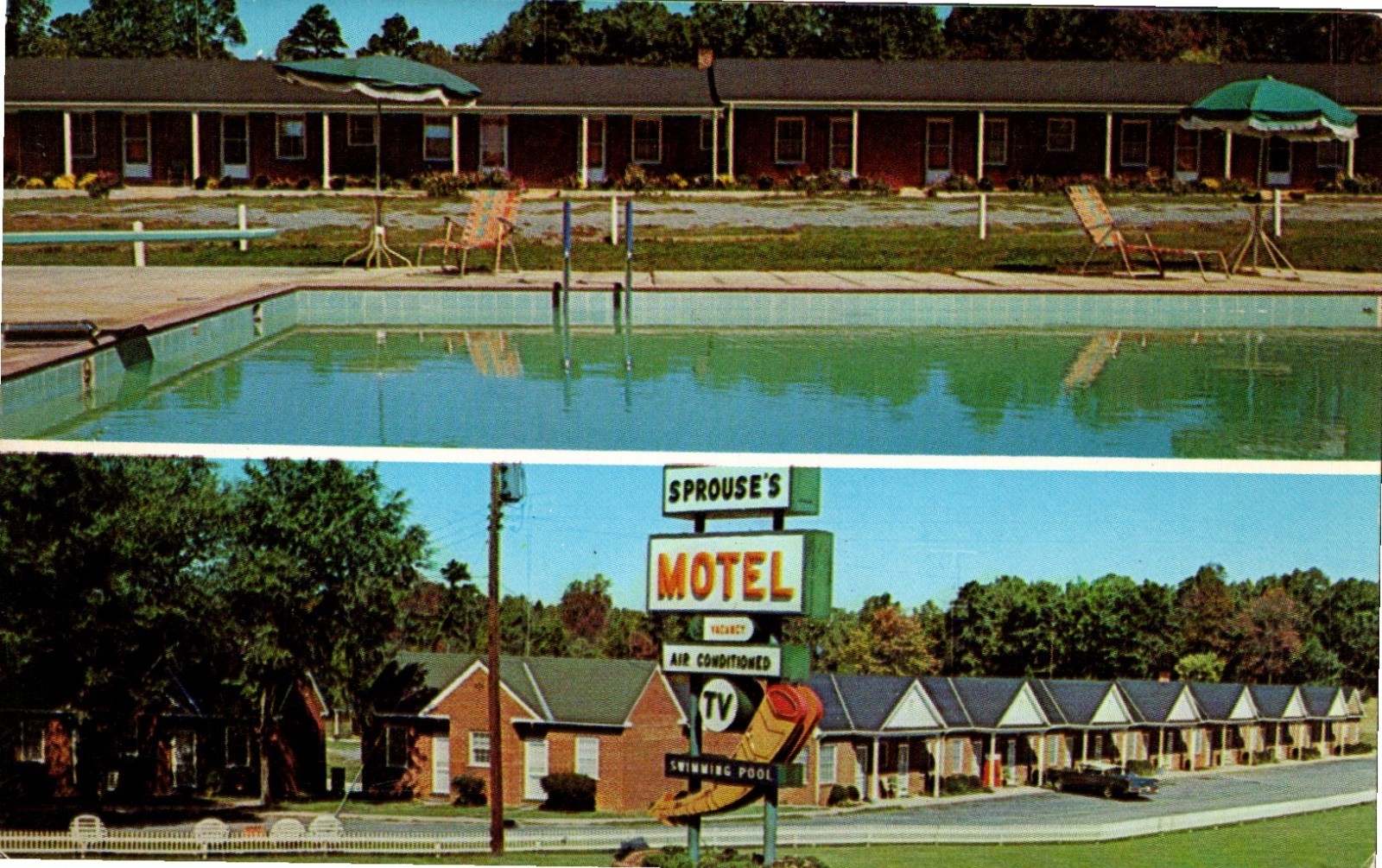 Sprouse's Motel US Hwy 15 & 60 Sprouse's Corner Virginia Postcard 1961