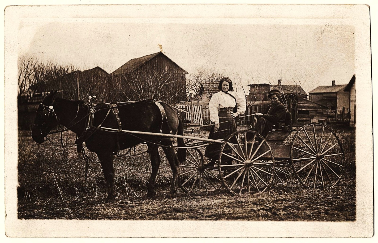 real photo Pioneer People Buckboard Wagon Horses antique postcard RPPC real photo Pioneer People Buckboard Wagon Horses antique postcard RPPC