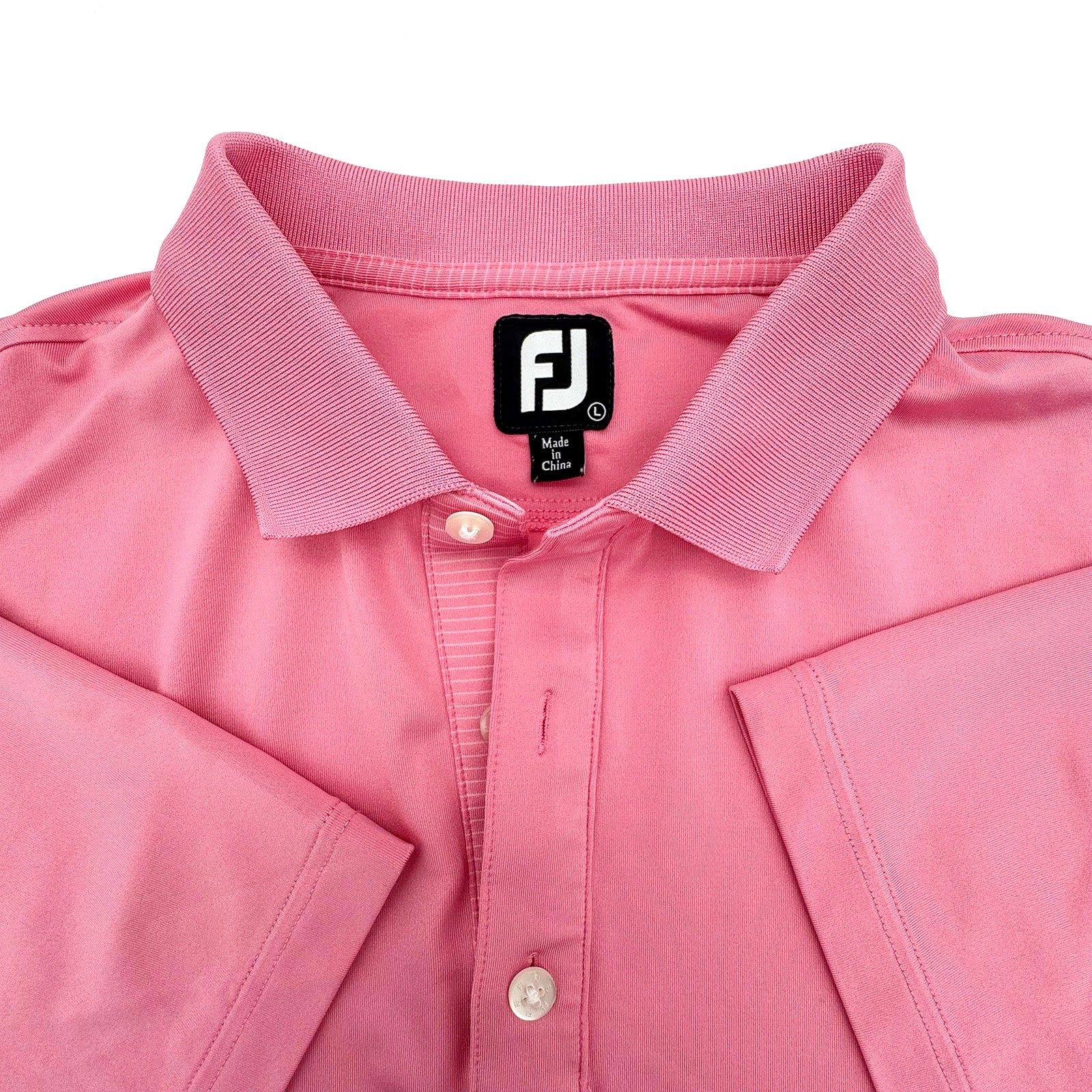 Men\'s FootJoy Stretch Lisle Pin Stripe Self Collar - Pink Azalea White Navy