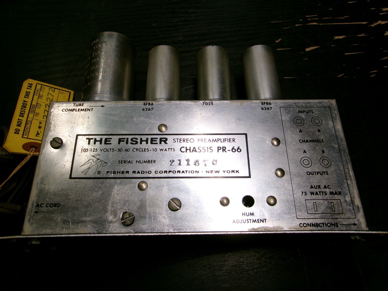 VINTAGE THE FISHER PR-66 STEREO PREAMPLIFIER-RARE VINTAGE THE FISHER PR-66 STEREO PREAMPLIFIER-RARE