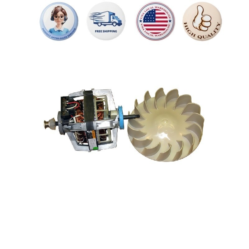 COMBO2-Dryer Motor 279827 Blower Wheel 694089 for Whirlpool Kenmore Roper Estate