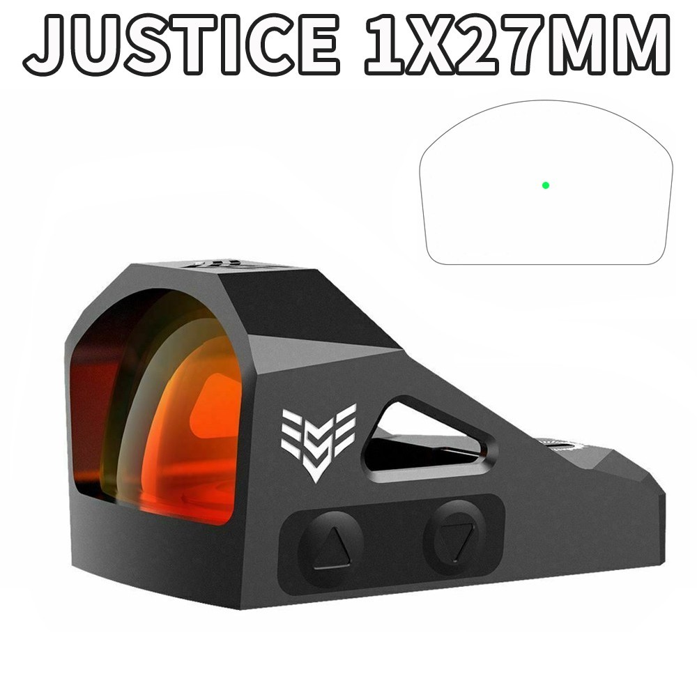 Swampfox Justice 1x27mm Micro Reflex Sight 3 MOA green Dot For RMR
