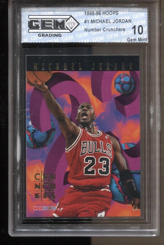 1995-96 Michael Jordan Hoops Number Crunchers #1 Gem Mint 10 Chicago Bulls GOAT