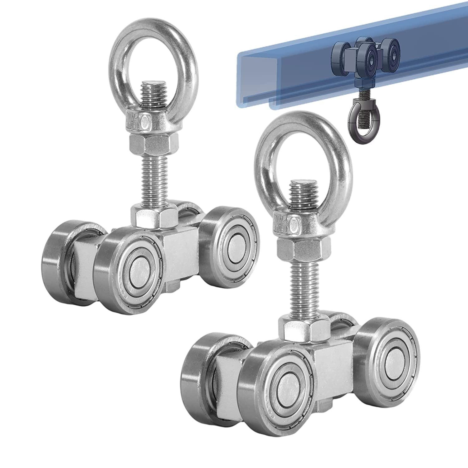 SKTREX 4 Wheel Silent Trolley Assembly Rollers Four Bearing Trolley Assembly for