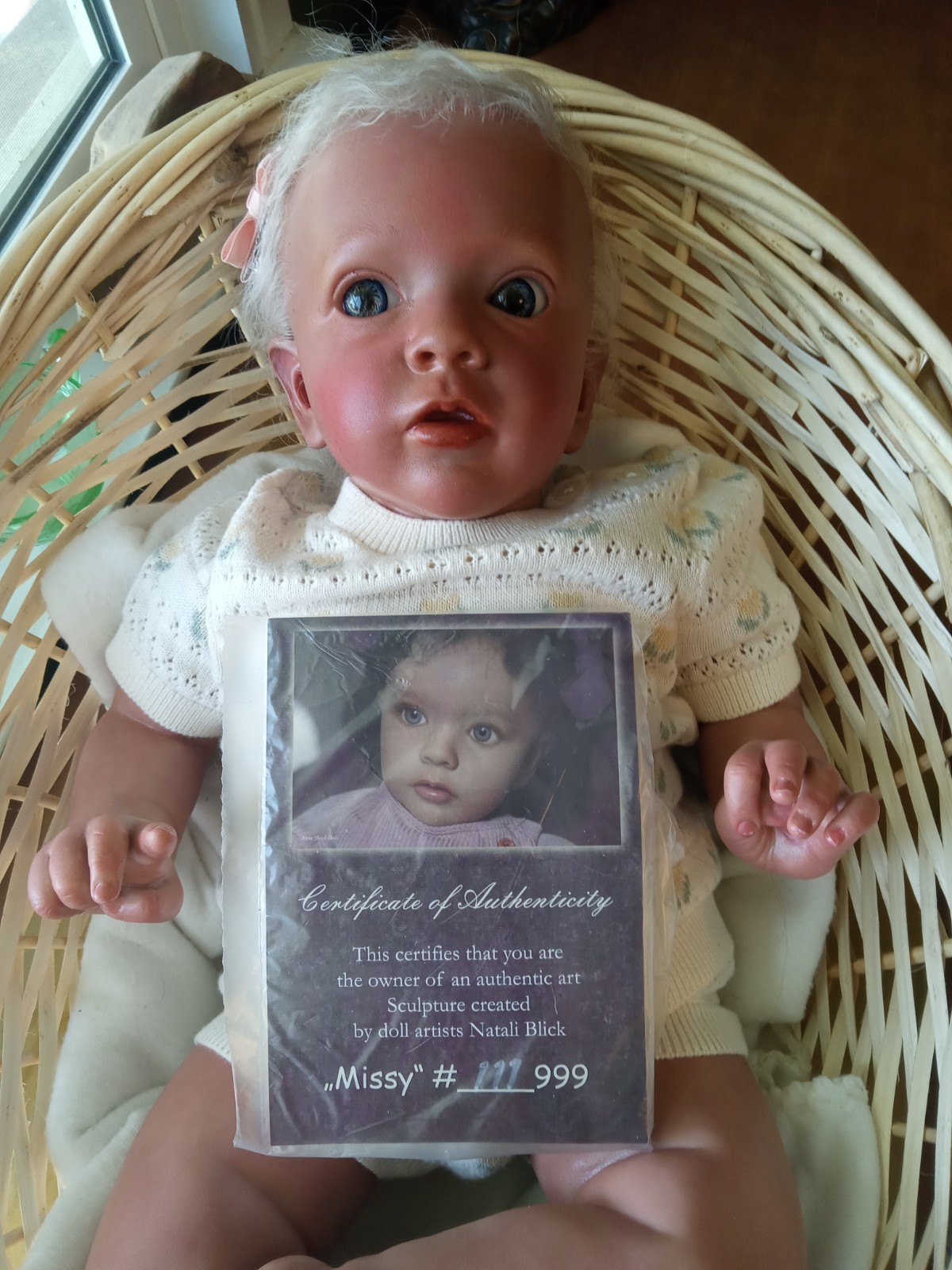Authentic Missy Natali Blick Reborn Baby Doll With Coa