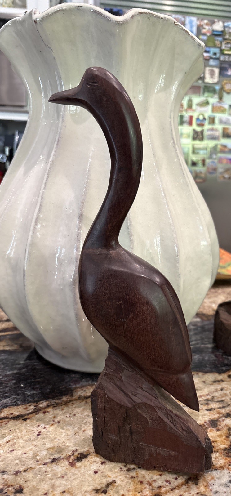 Vintage Hand Carved Ironwood Standing Bird 13” Tall Vintage Hand Carved Ironwood Standing Bird 13” Tall