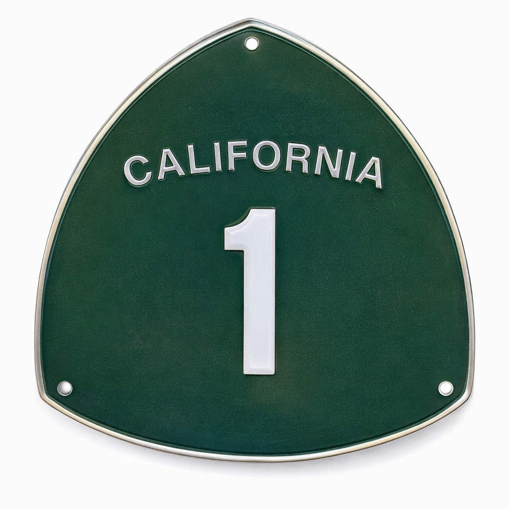 Highway 1 All-American Road Walking Staff Medallion