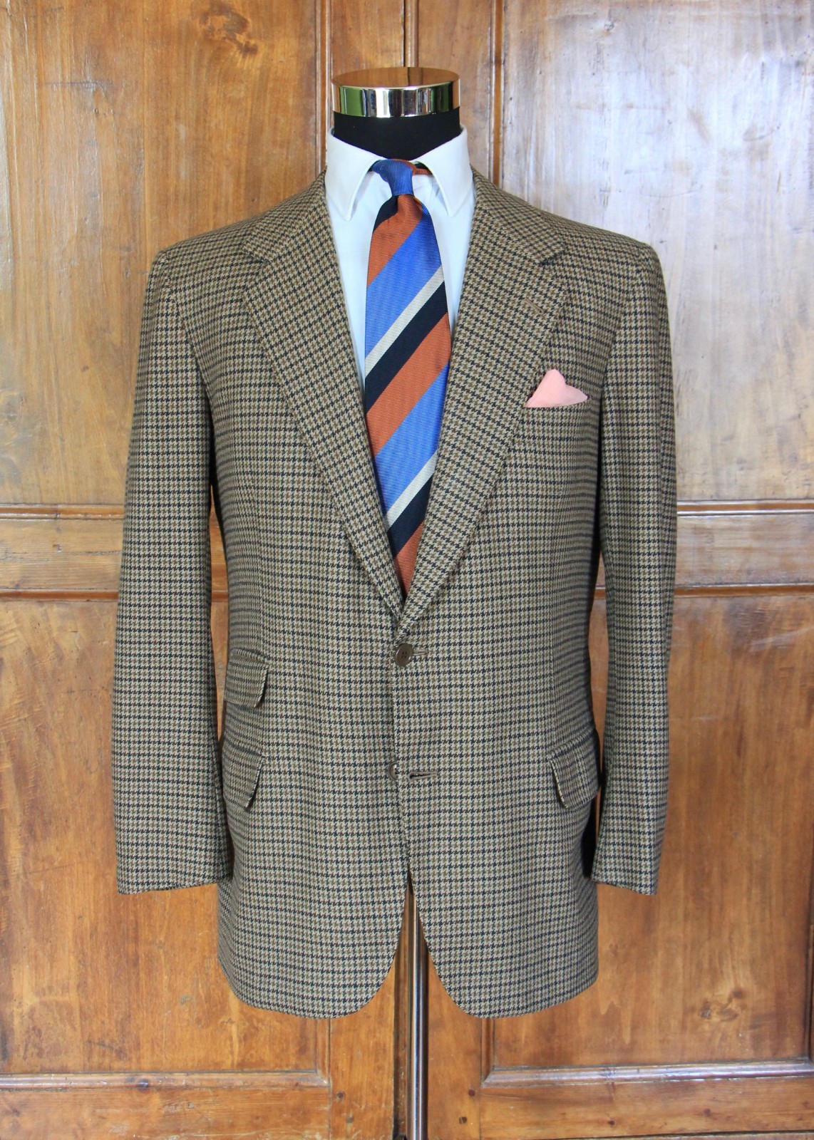 Italian bespoke tweed houndstooth sport jacket 42UK/52EU