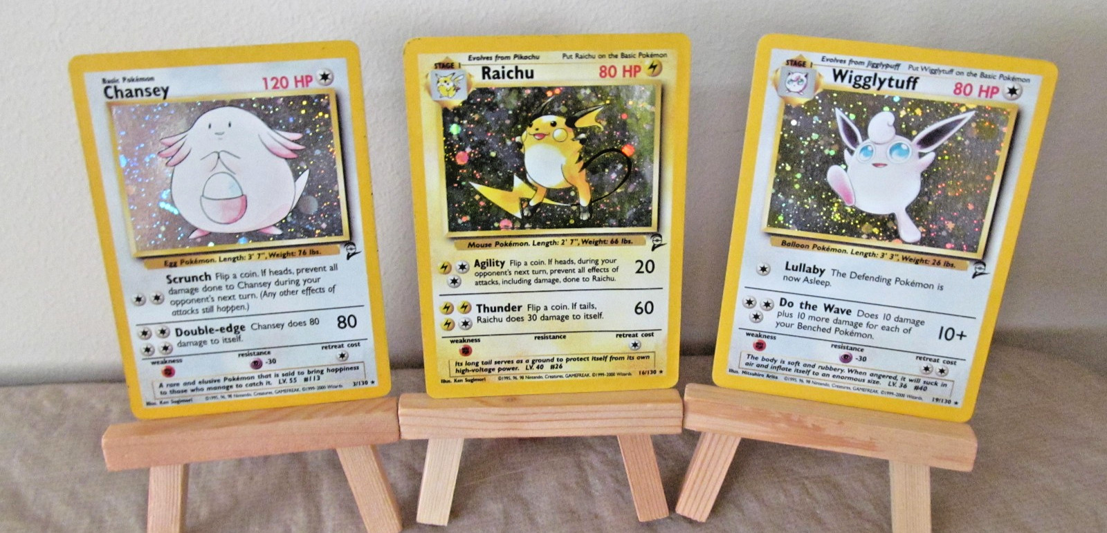 Vintage Pokémon 2000 Base Set 2 – RARE HOLO/Foil Chansey Raichu Wigglytuff MP/LP