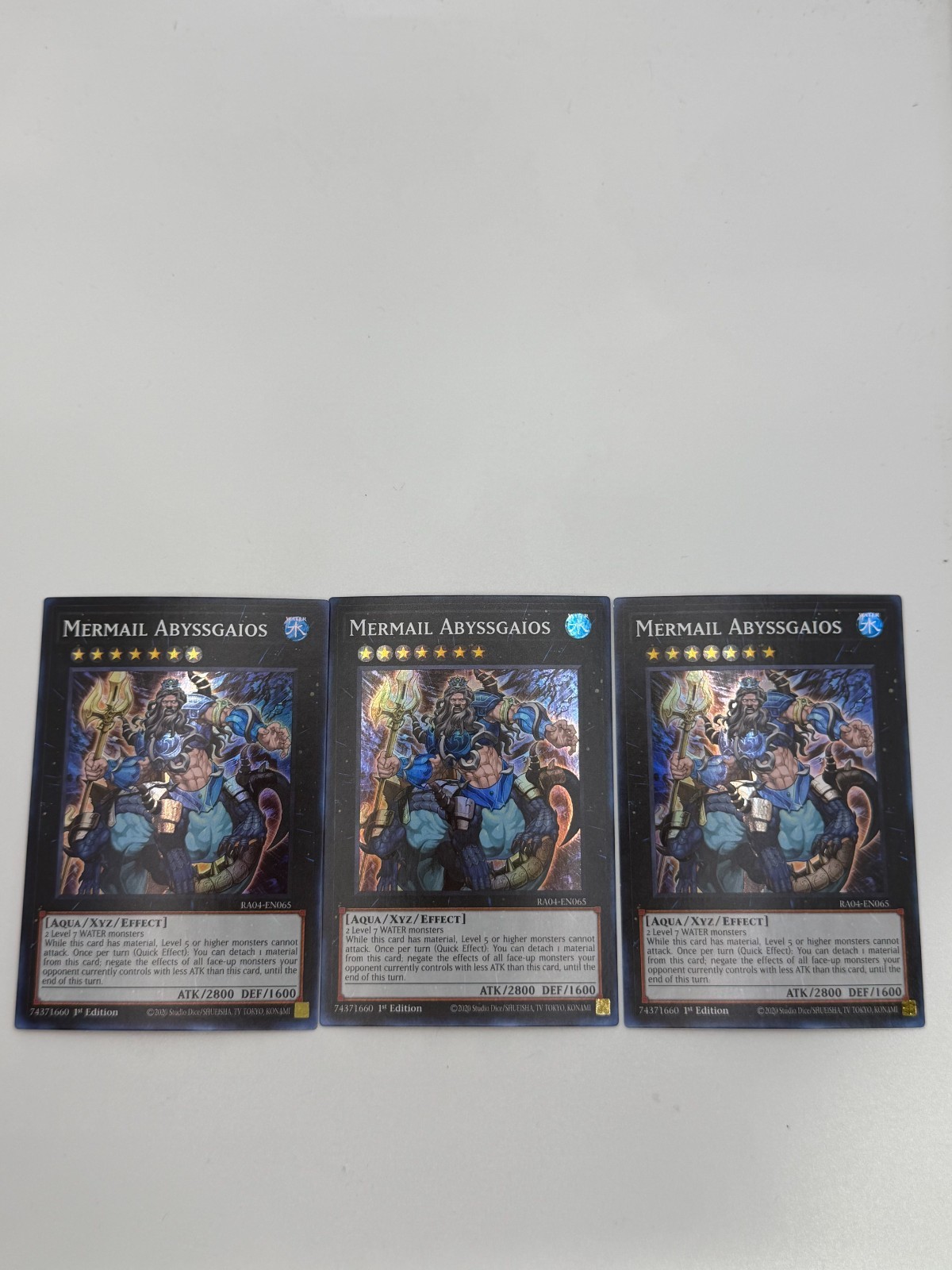 YUGIOH: 3x Mermail Abyssgaios Super Rare NM RA04-EN065