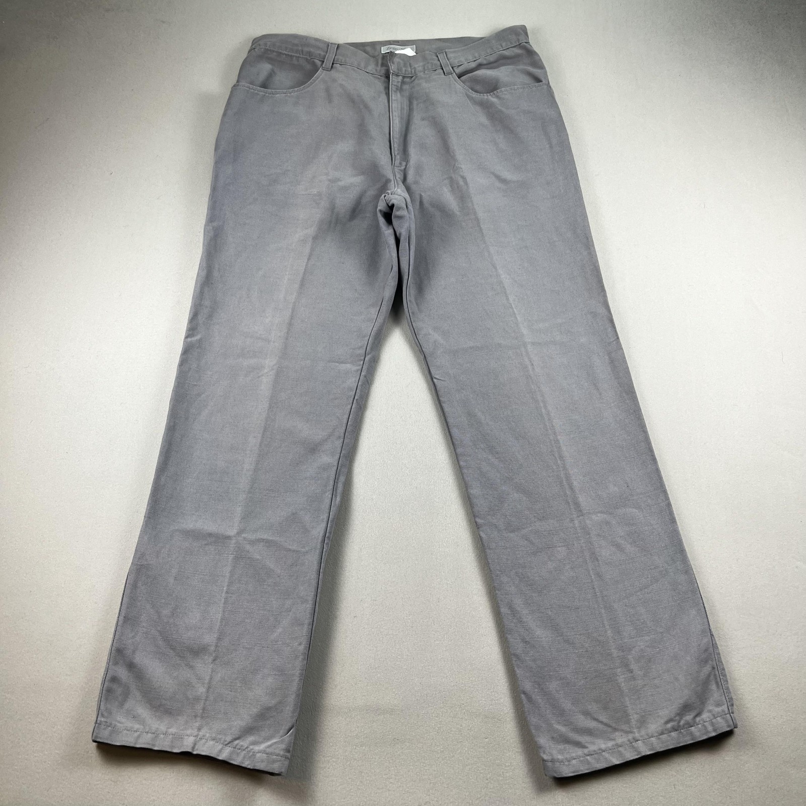 Ermenegildo Zegna Sport Pants Mens 35 Gray Linen Chino Straight Leg Made Italy Ermenegildo Zegna Sport Pants Mens 35 Gray Linen Chino Straight Leg Made Italy