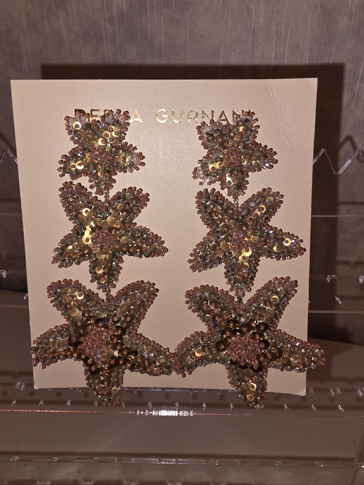 NWOT Deepa Gurnani Starfish Drop Earrings MSRP $425