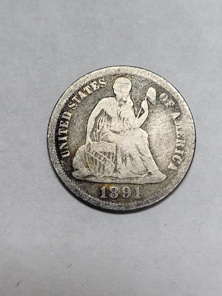 1891 Seated Silver Dime CHEAP 1891 Seated Silver Dime CHEAP