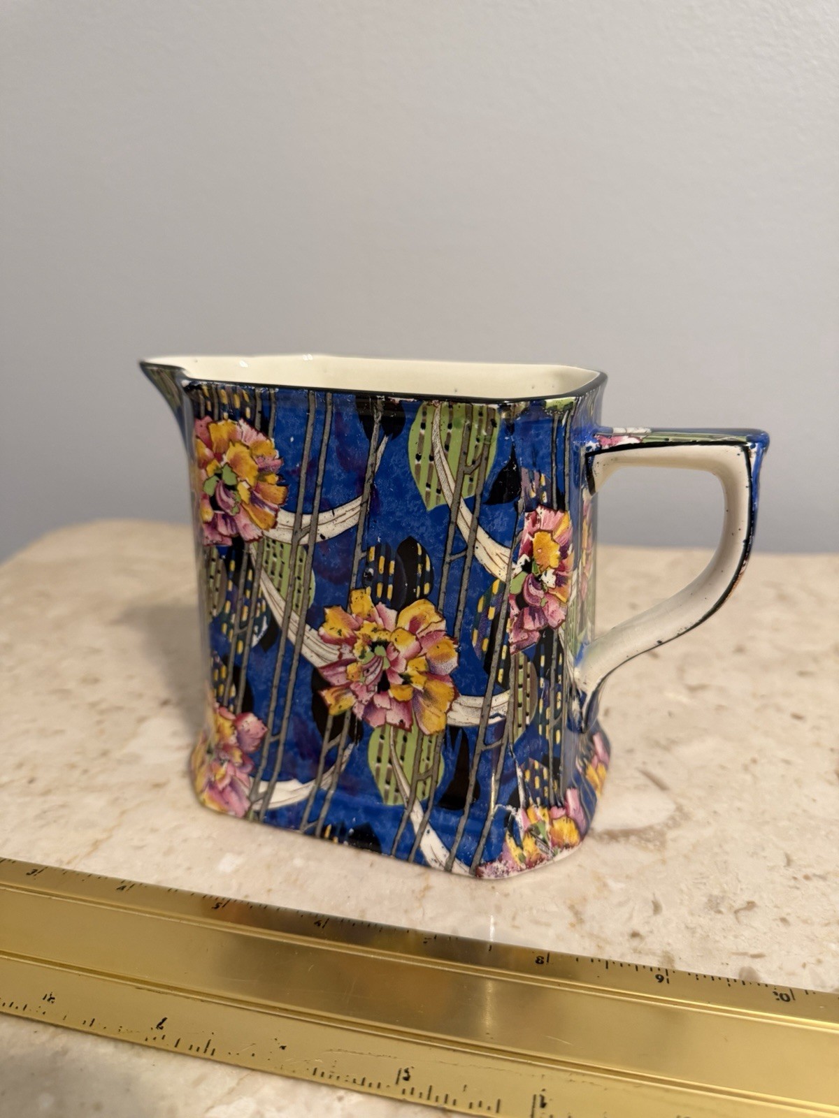 Royal Winton/Grimwades England Blue Floral Chintz Ceramic Pitcher 