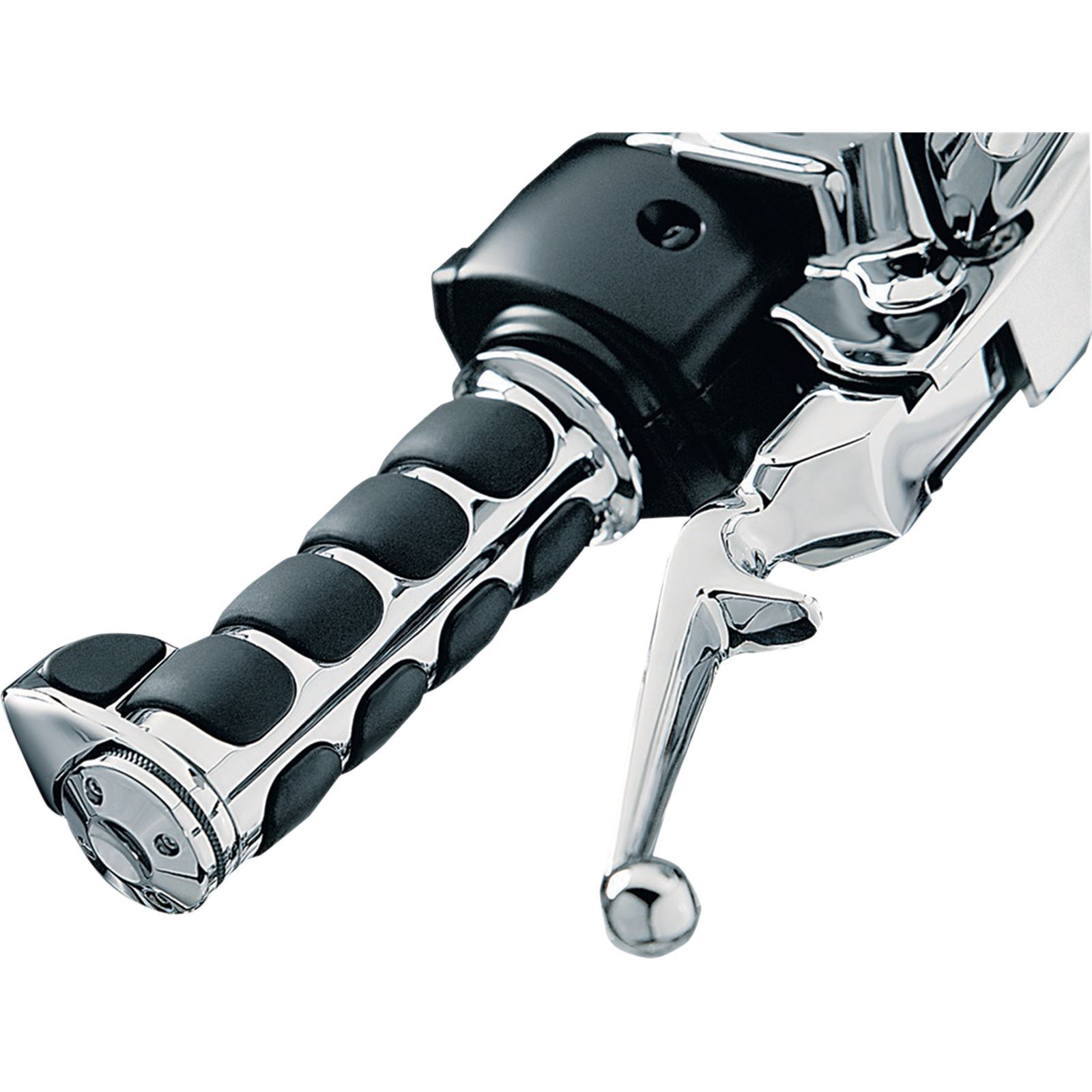 Kuryakyn Premium ISO®-Grips with Chrome Accent Rings with Throttle Boss 6228