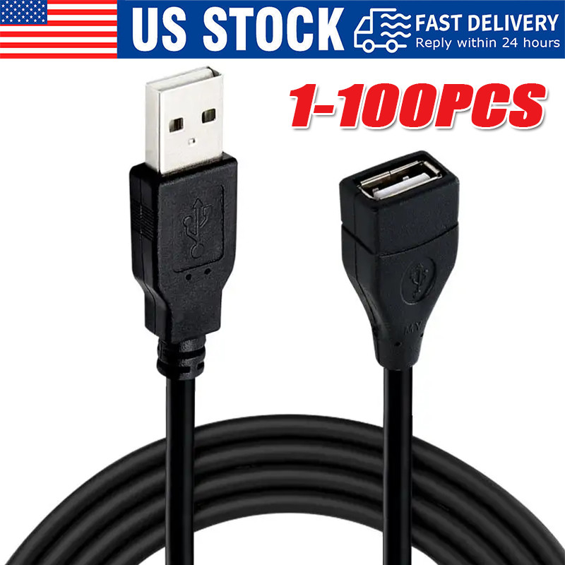 High-Speed USB-USB Extension Cable USB 2.0 Adapter Extender Cord Male/Female LOT
