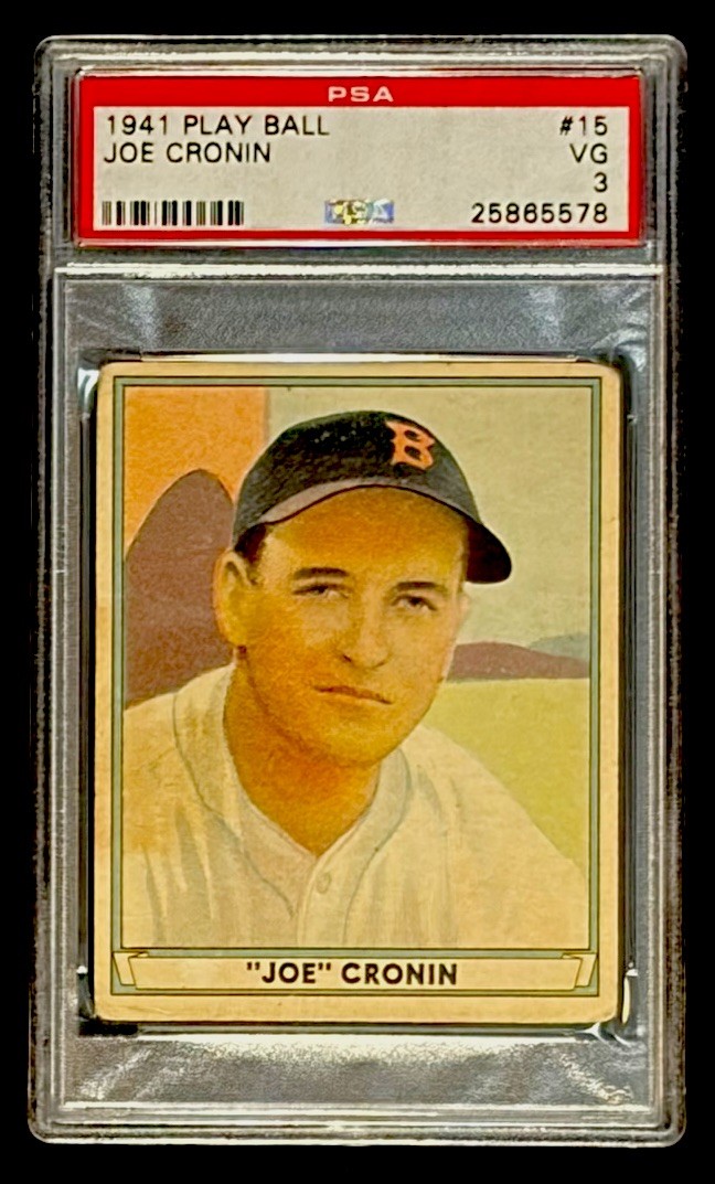 1941 Play Ball Joe Cronin #15 PSA 3 VG Boston Red Sox HOF