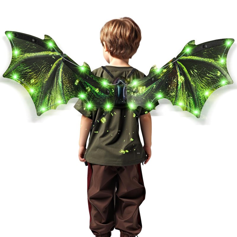 Electric Dragon Wings Kids Halloween Cosplay Costume Wing Set for Kids Ages 3-8
