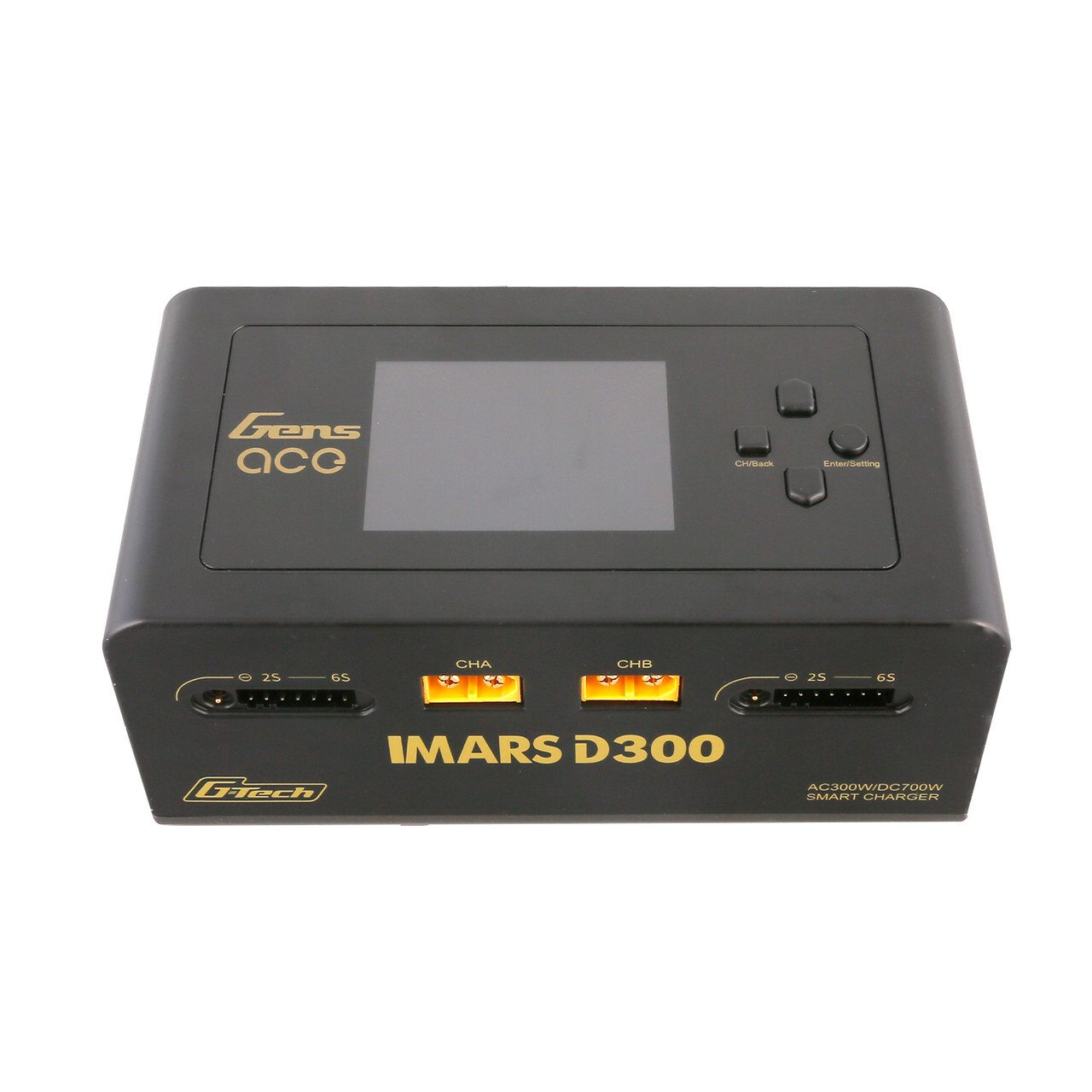 Gens Ace IMARS D300 G-Tech Channel AC/DC 300W/700W RC Battery Charger-US Black