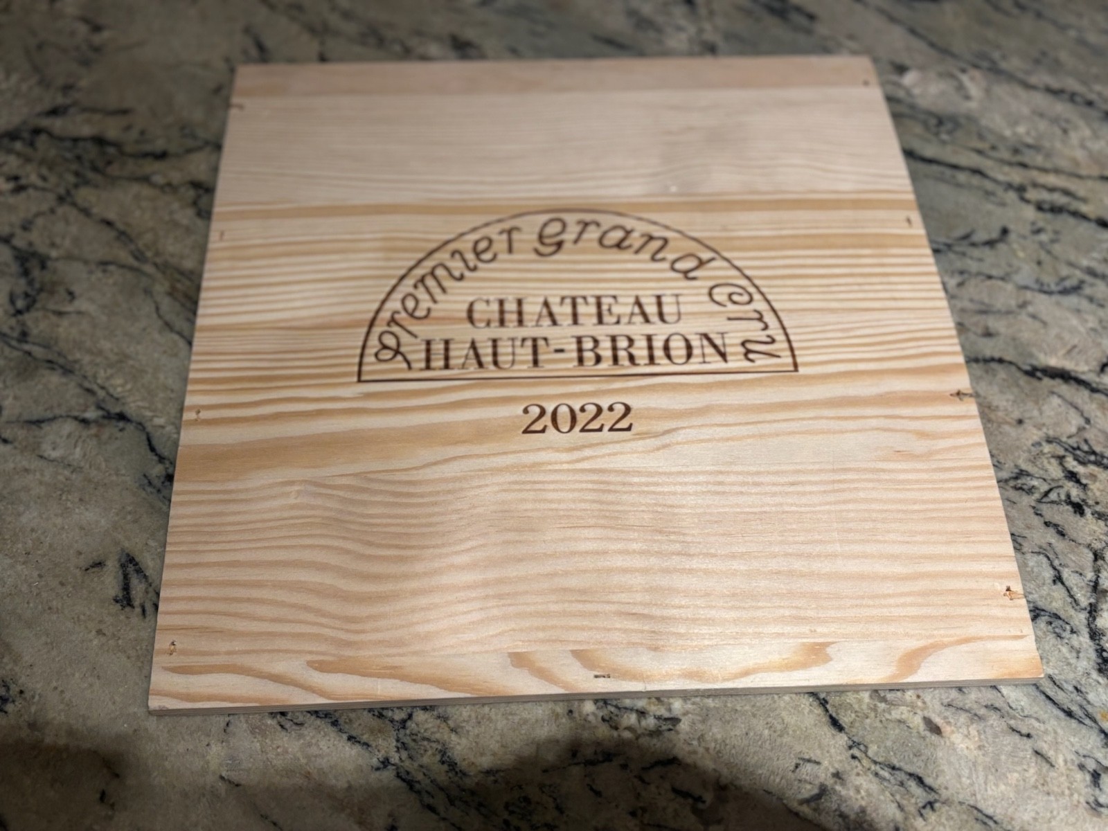 CHATEAU HAUT BRION  2022 FRENCH WOOD WINE CRATE PANEL LID 13.5\