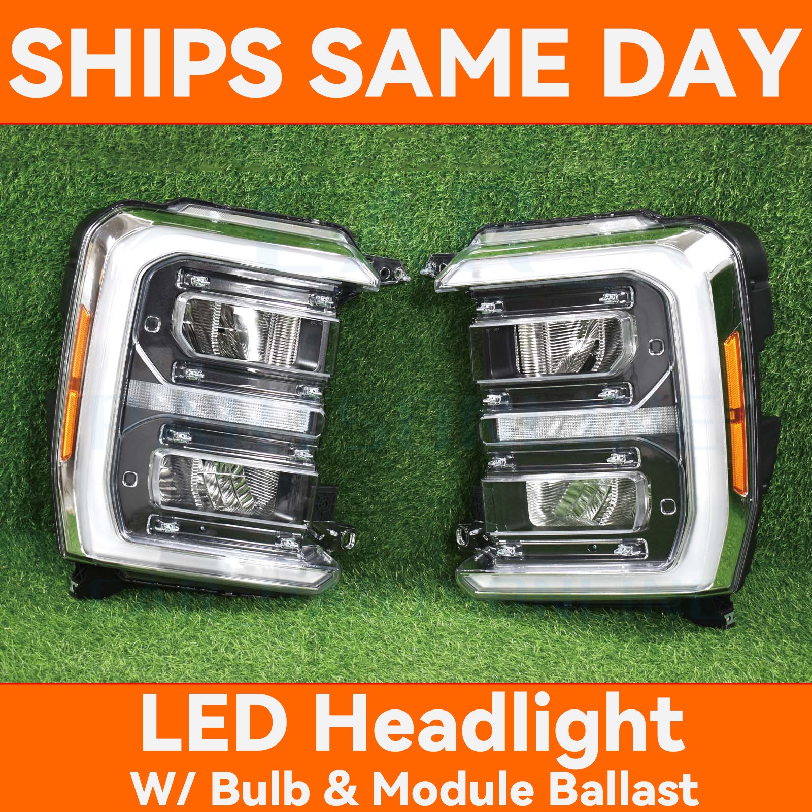For 2023-2025 Ford F250 Superduty Black Trim LED Reflector Headlights Headlamps For 2023-2025 Ford F250 Superduty Black Trim LED Reflector Headlights Headlamps