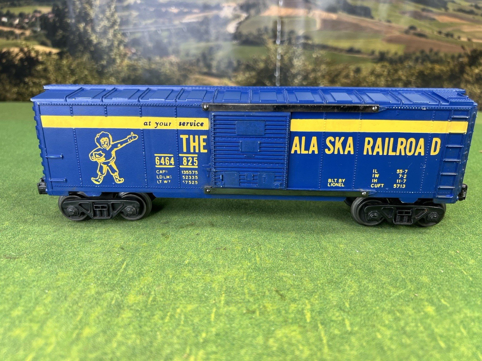 LIONEL POSTWAR 6464-825 THE ALASKA RAILROAD BOXCAR (Painted Grey Mold)